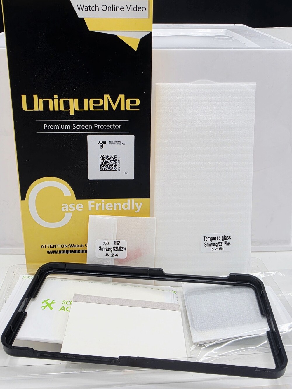 Samsung Galaxy S21+ 5G SM-G996U empty box & 1 x screen protector open box